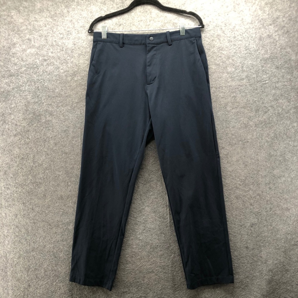 Uniqlo Ezy Ankle Pants Mens M Ultra Stretch Dry-Ex Navy Blue Tech Quick Dry